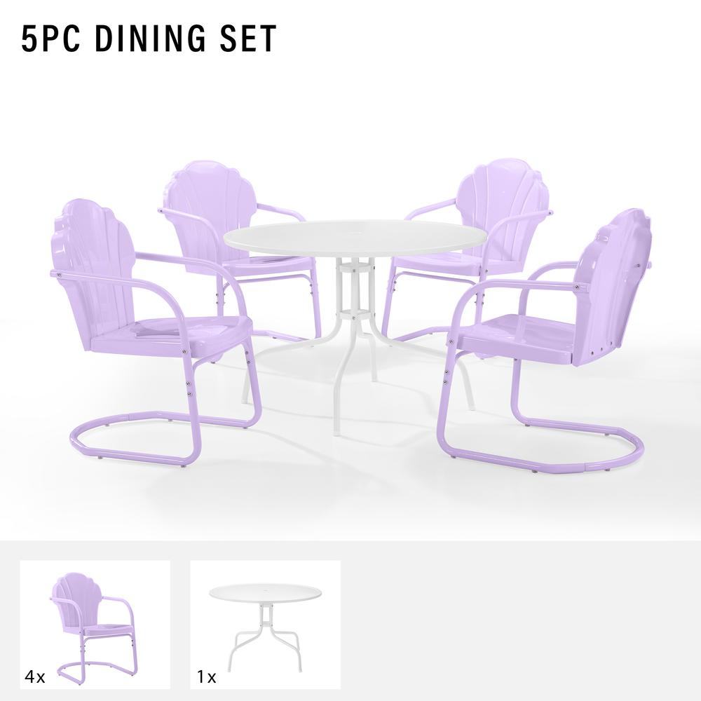 Tulip 5Pc Retro Outdoor Dining Set- Dining Table & 4 Chairs. Picture 9