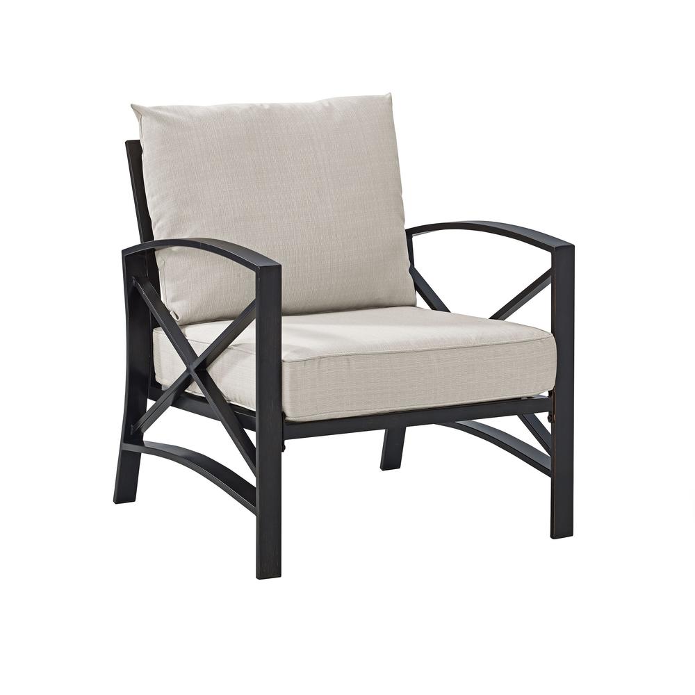 Kaplan Outdoor Metal Armchair Oatmeal/Oil Rubbed Bronze. Picture 4