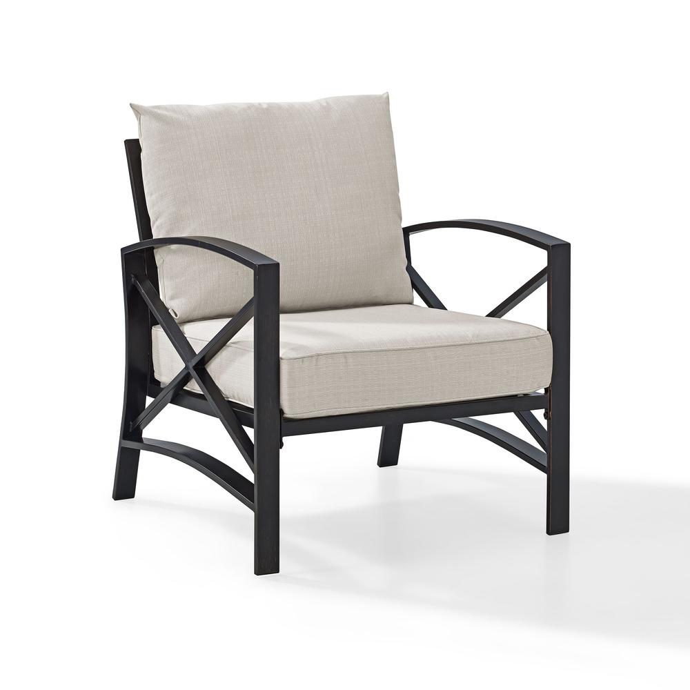 Kaplan Outdoor Metal Armchair Oatmeal/Oil Rubbed Bronze. Picture 1