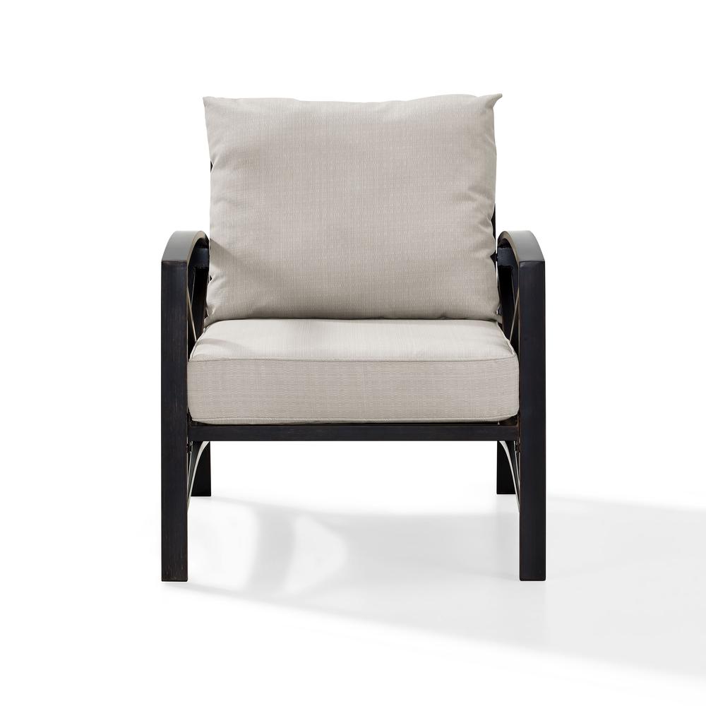 Kaplan Outdoor Metal Armchair Oatmeal/Oil Rubbed Bronze. Picture 6