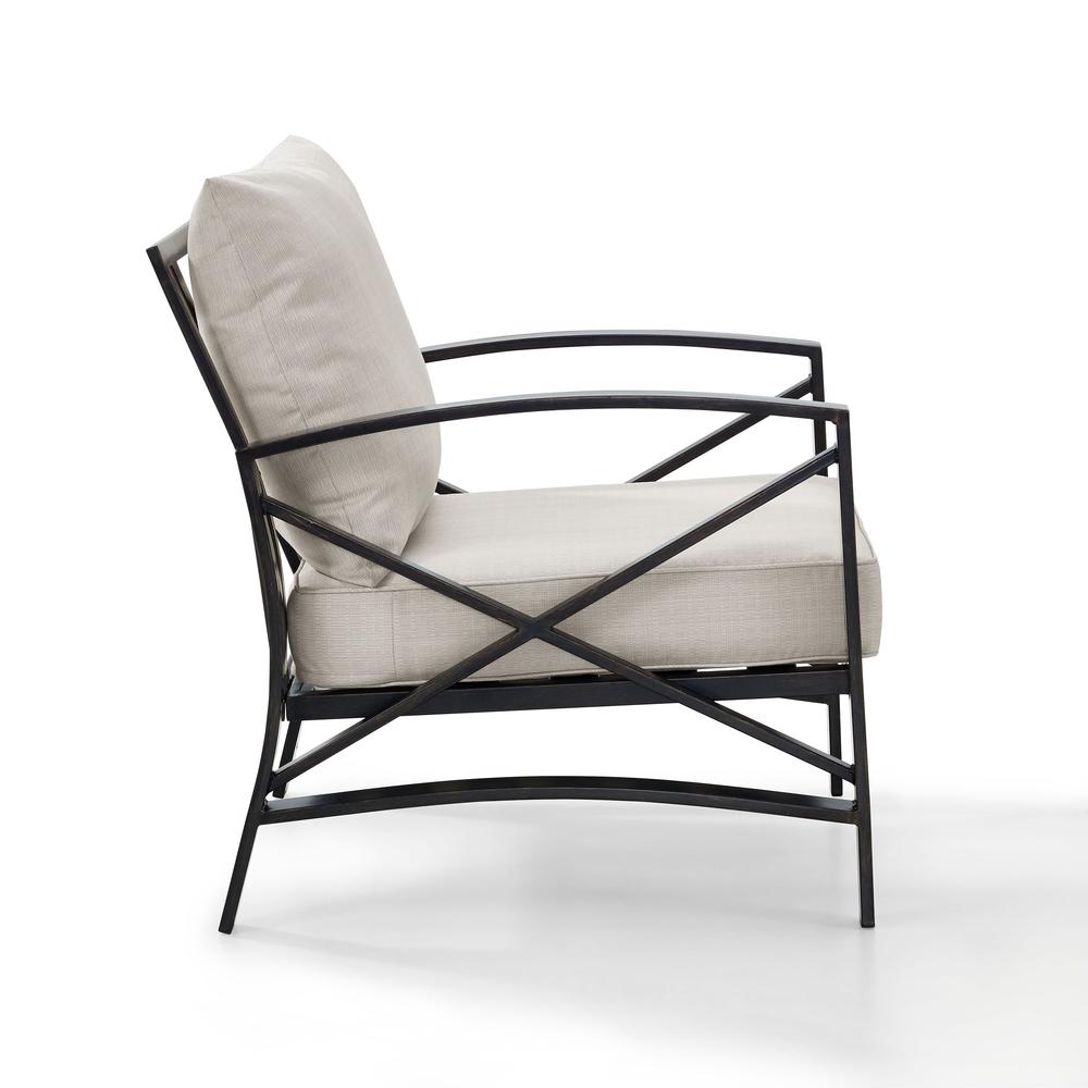 Kaplan Outdoor Metal Armchair Oatmeal/Oil Rubbed Bronze. Picture 7