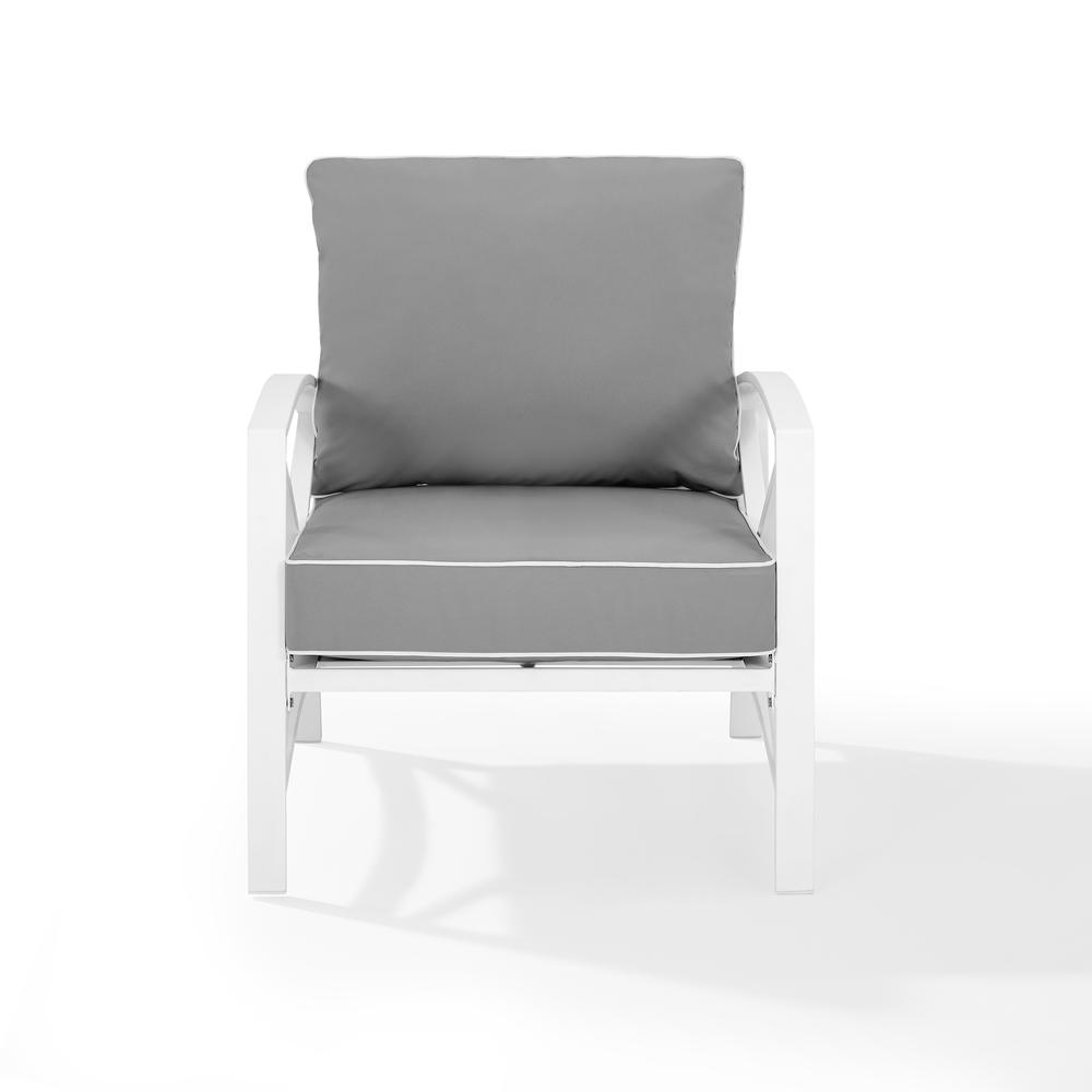Kaplan Outdoor Metal Armchair Gray/White. Picture 1