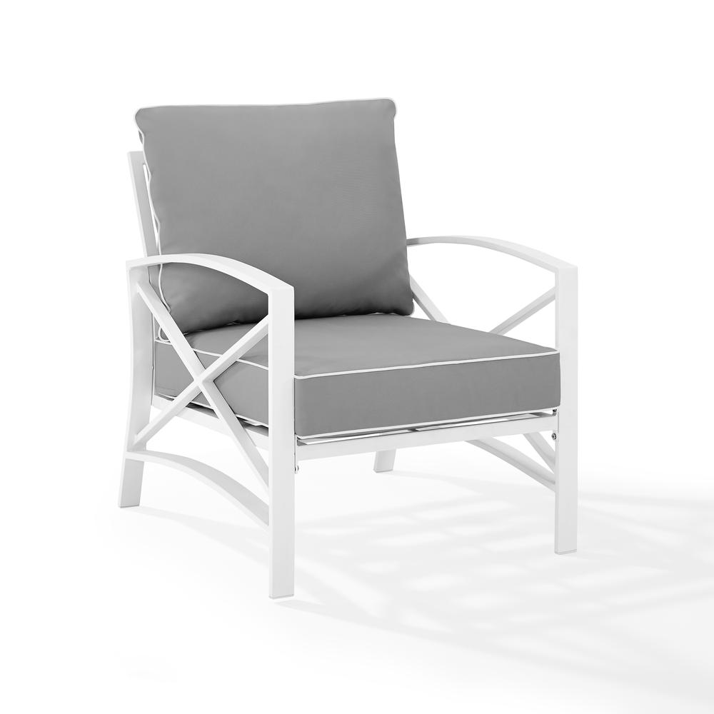 Kaplan Outdoor Metal Armchair Gray/White. Picture 6