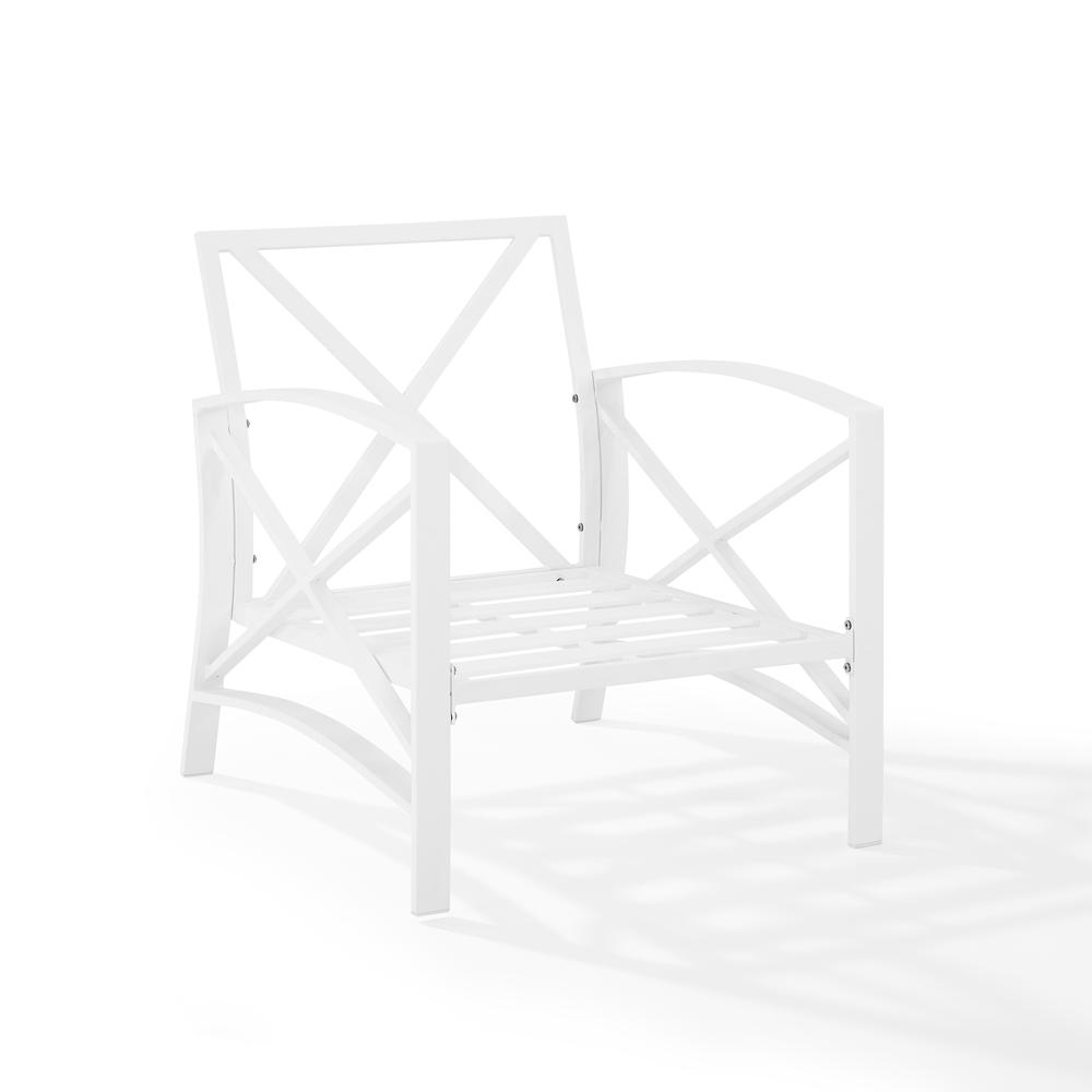 Kaplan Outdoor Metal Armchair Gray/White. Picture 7