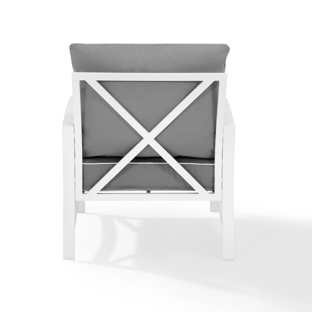 Kaplan Outdoor Metal Armchair Gray/White. Picture 8