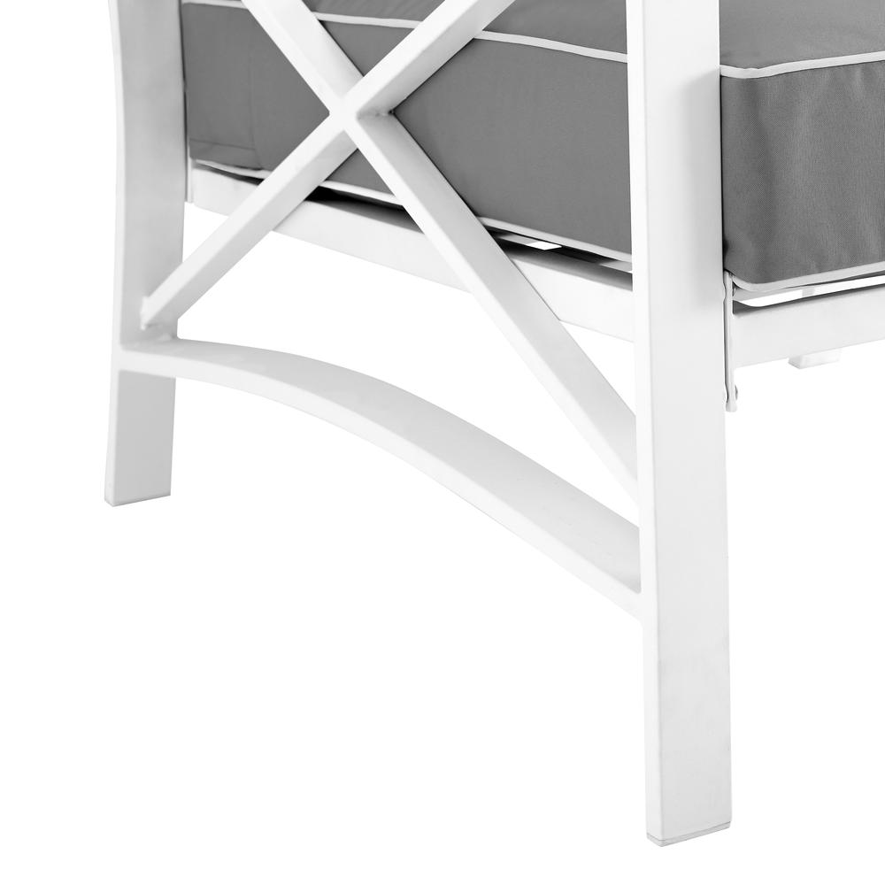 Kaplan Outdoor Metal Armchair Gray/White. Picture 10