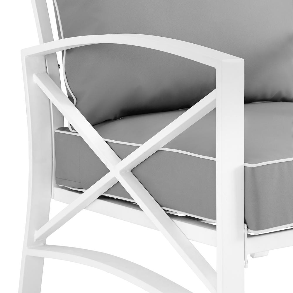 Kaplan Outdoor Metal Armchair Gray/White. Picture 11