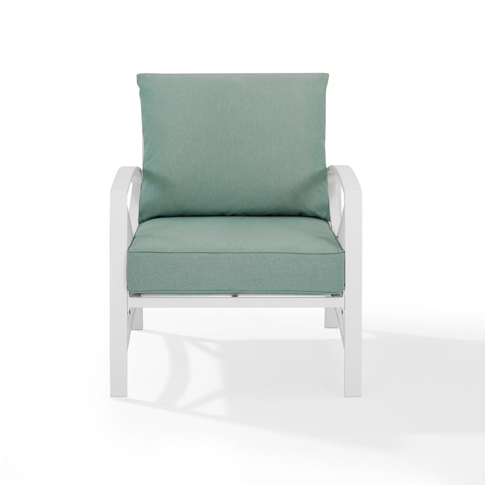 Kaplan Outdoor Metal Armchair Mist/White. Picture 1