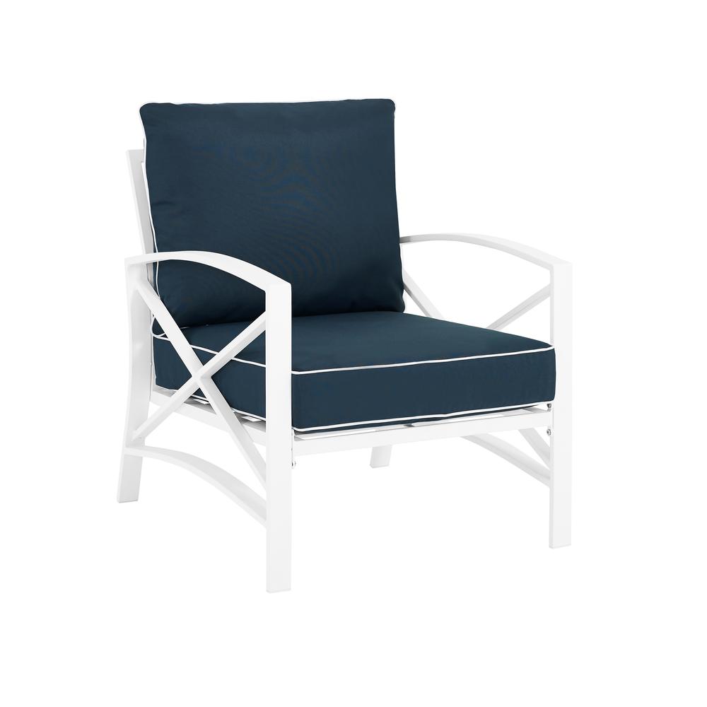 Kaplan Arm Chair Navy/White. Picture 4