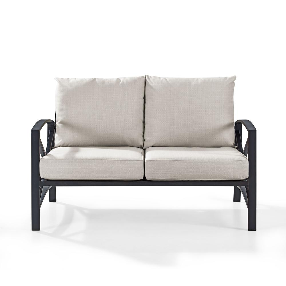 Kaplan Outdoor Metal Loveseat Oatmeal/Oil Rubbed Bronze. Picture 6