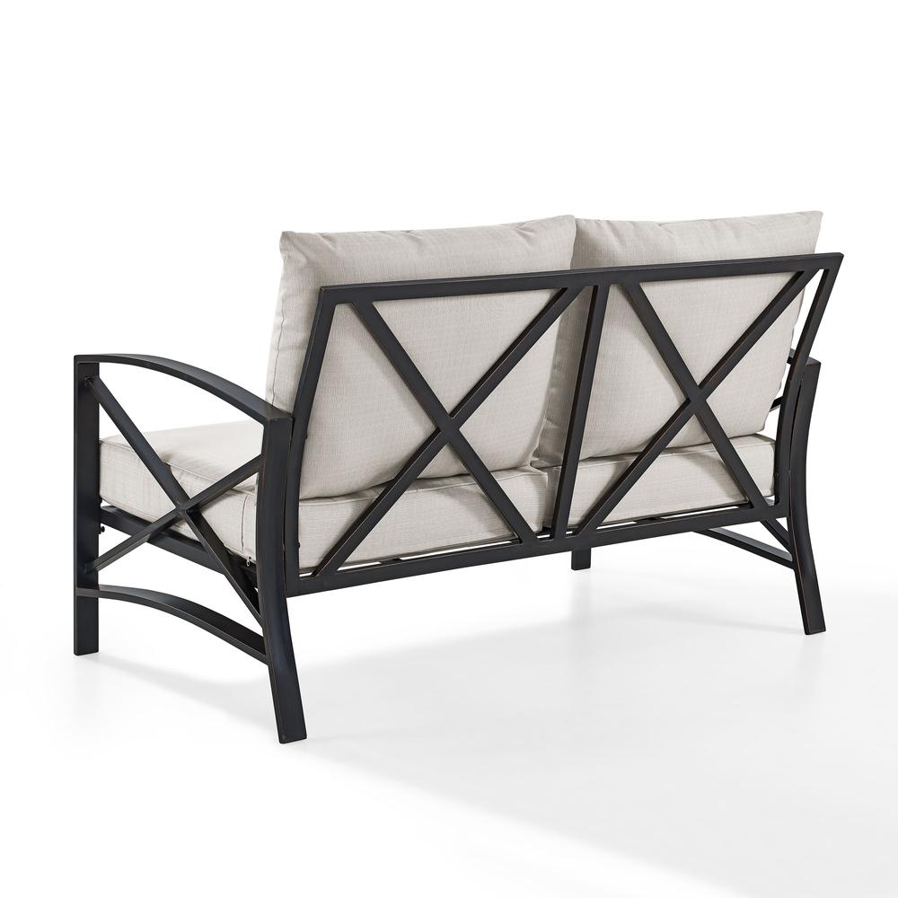 Kaplan Outdoor Metal Loveseat Oatmeal/Oil Rubbed Bronze. Picture 7