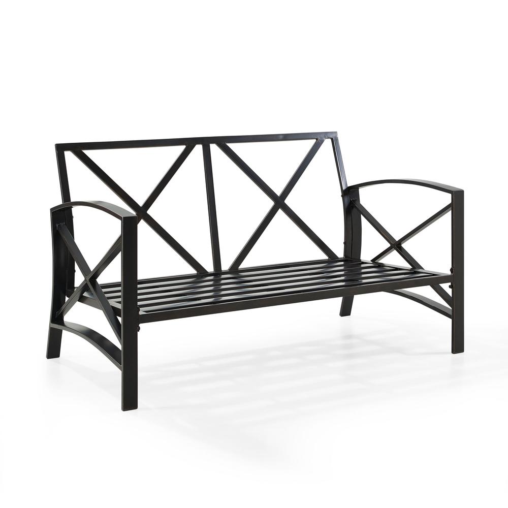Kaplan Outdoor Metal Loveseat Oatmeal/Oil Rubbed Bronze. Picture 9