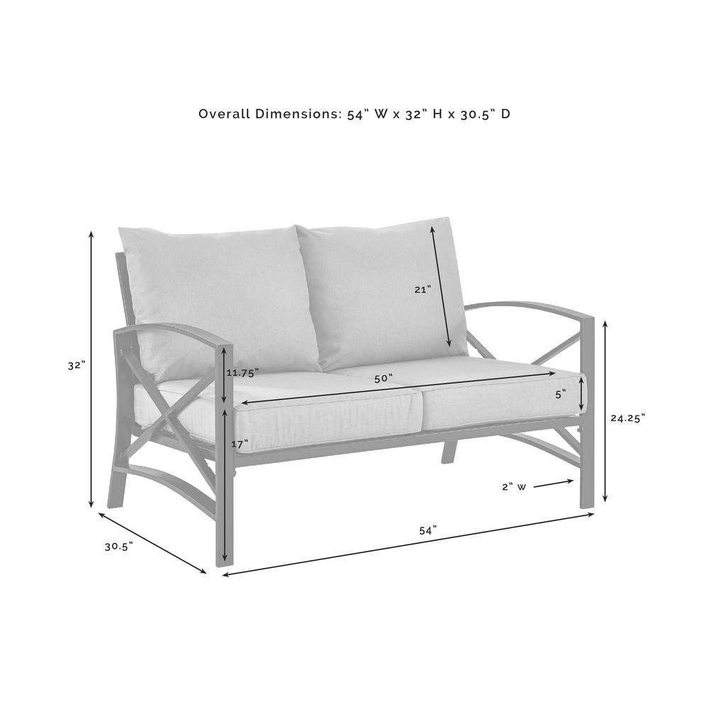 Kaplan Outdoor Metal Loveseat Oatmeal/Oil Rubbed Bronze. Picture 10
