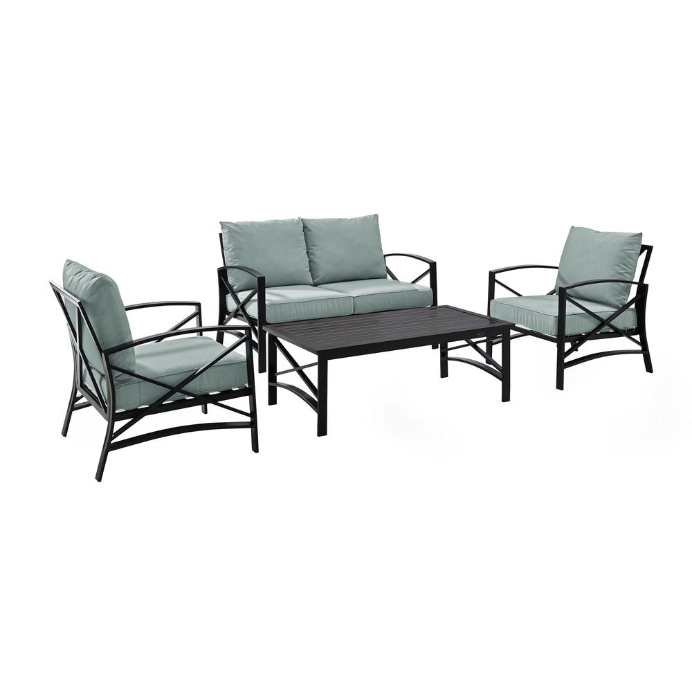 Kaplan 4Pc Outdoor Conversation Set Mist/Oil Rubbed Bronze - Loveseat, Two Chairs, Coffee Table. Picture 4