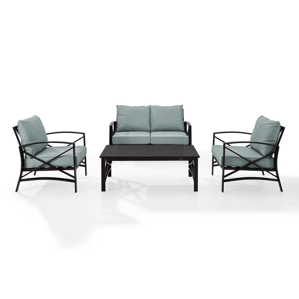 Kaplan 4Pc Outdoor Conversation Set Mist/Oil Rubbed Bronze - Loveseat, Two Chairs, Coffee Table. Picture 6