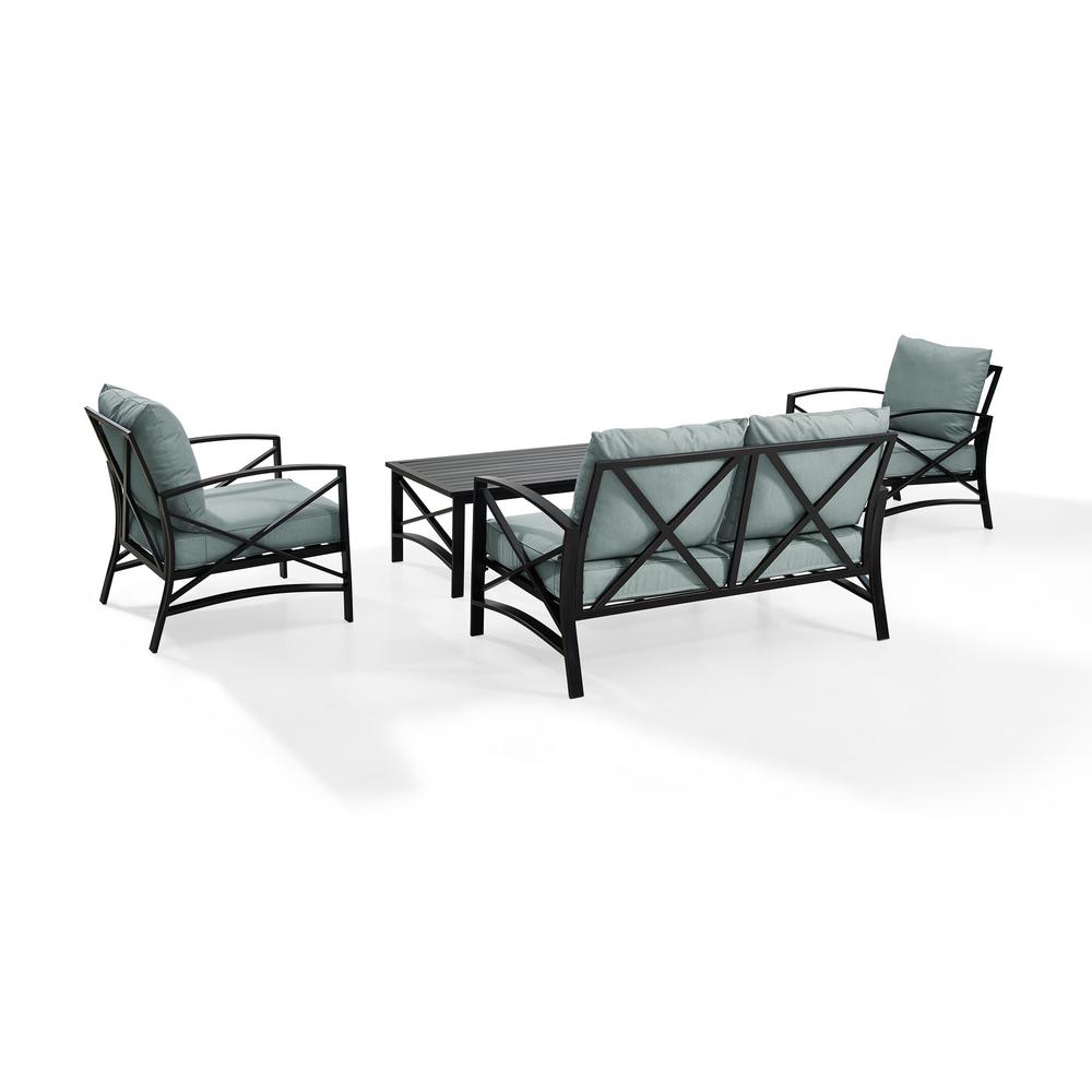 Kaplan 4Pc Outdoor Conversation Set Mist/Oil Rubbed Bronze - Loveseat, Two Chairs, Coffee Table. Picture 7