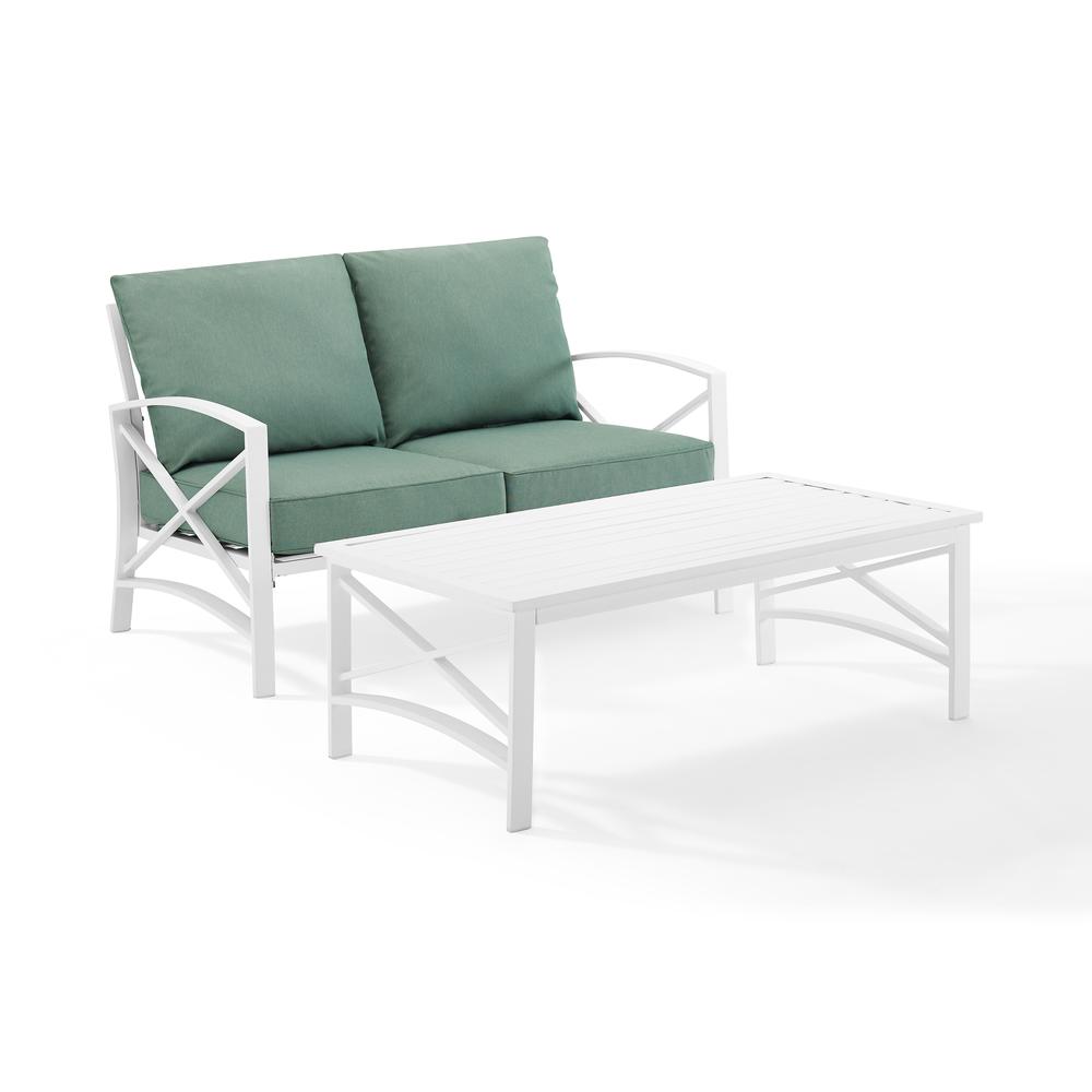 Kaplan 2Pc Outdoor Chat Set Mist/White - Loveseat, Coffee Table. Picture 6