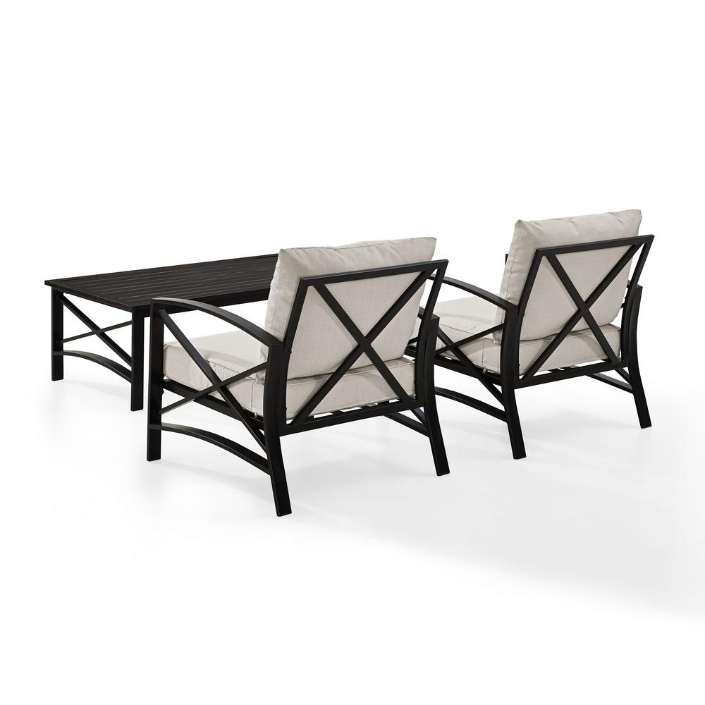 Kaplan 3Pc Outdoor Chat Set Oatmeal/Oil Rubbed Bronze - 2 Chairs, Coffee Table. Picture 7