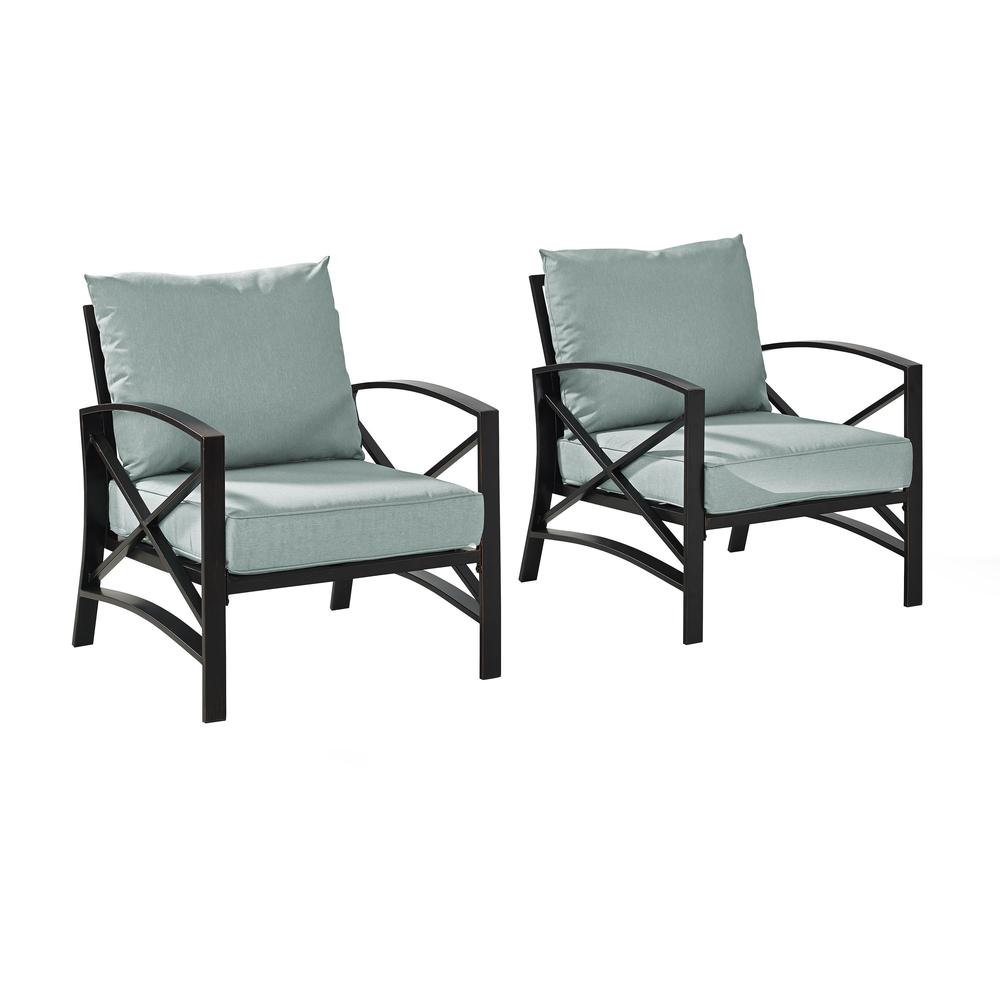 Kaplan 2Pc Outdoor Metal Armchair Set Mist/Oil Rubbed Bronze - 2 Chairs. Picture 4