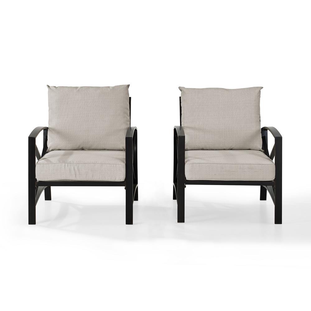 Kaplan 2Pc Outdoor Metal Armchair Set Oatmeal/Oil Rubbed Bronze - 2 Chairs. Picture 6
