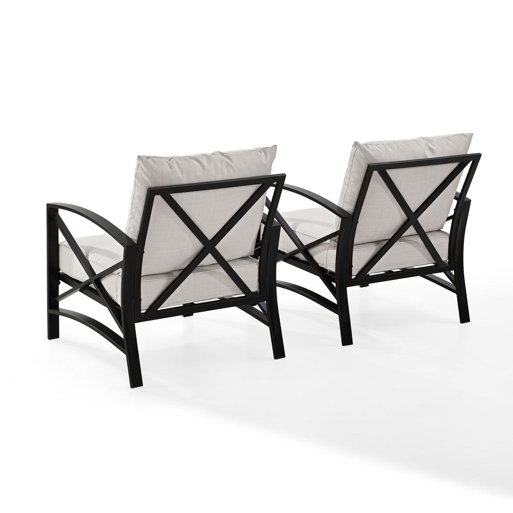Kaplan 2Pc Outdoor Metal Armchair Set Oatmeal/Oil Rubbed Bronze - 2 Chairs. Picture 7