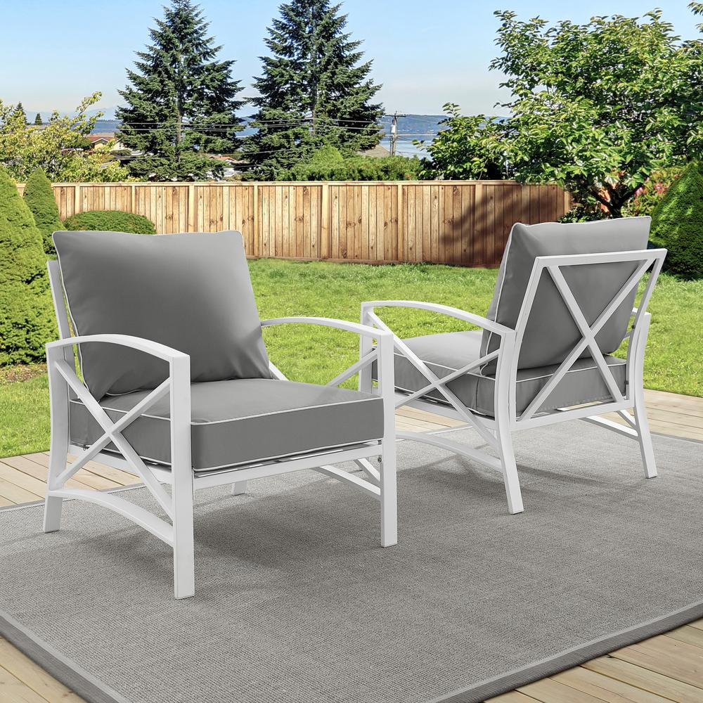 Kaplan 2Pc Outdoor Chair Set Gray/White - 2 Chairs. Picture 2