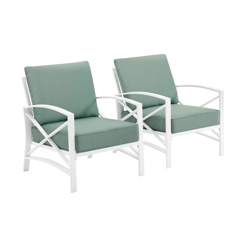 Kaplan 2Pc Outdoor Metal Armchair Set Mist/White - 2 Chairs. Picture 4