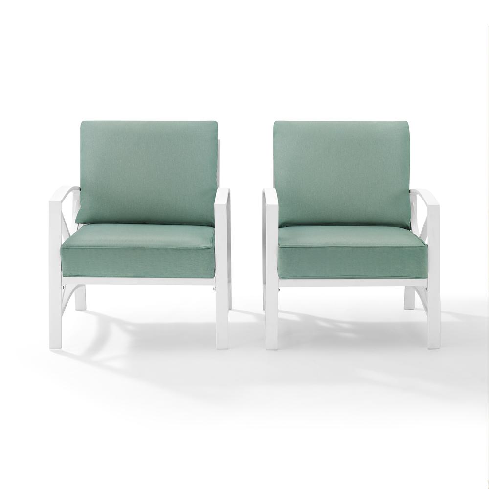 Kaplan 2Pc Outdoor Metal Armchair Set Mist/White - 2 Chairs. Picture 1