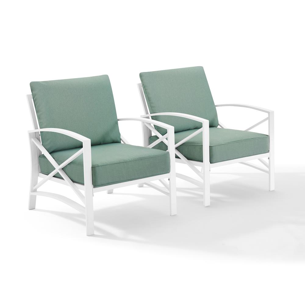Kaplan 2Pc Outdoor Metal Armchair Set Mist/White - 2 Chairs. Picture 6
