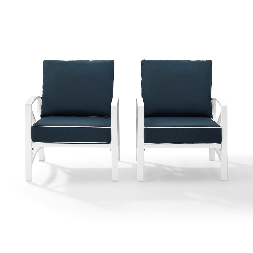 Kaplan 2Pc Outdoor Chair Set Navy/White - 2 Chairs. Picture 1