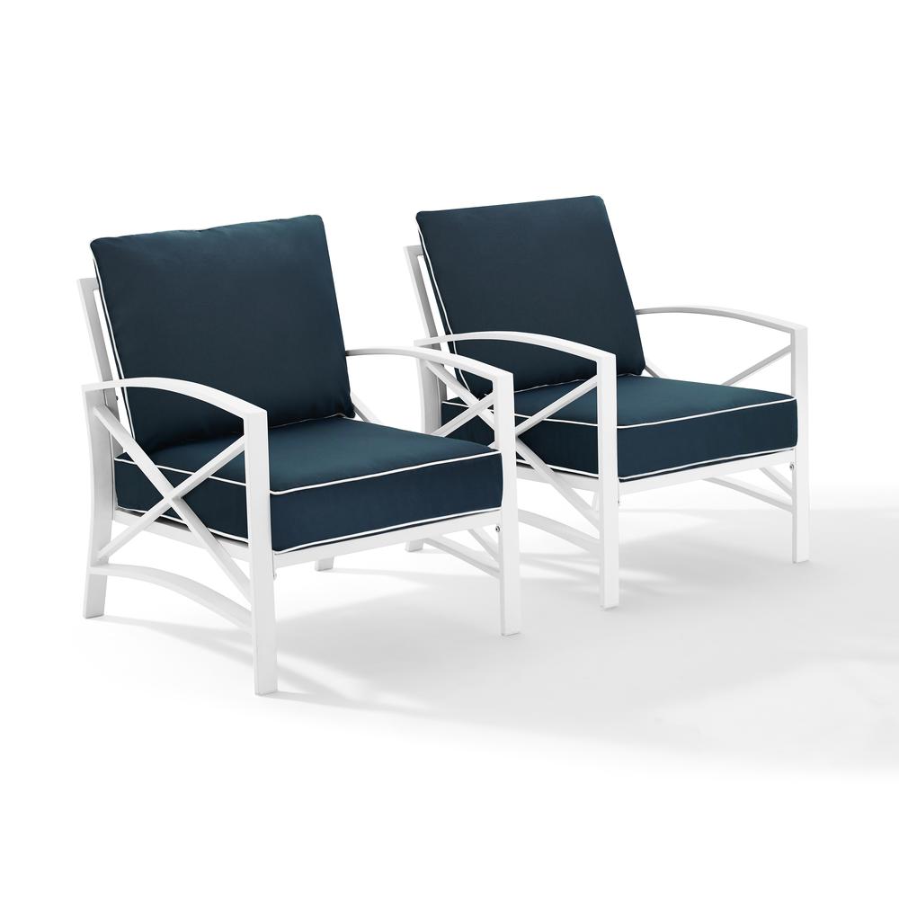 Kaplan 2Pc Outdoor Chair Set Navy/White - 2 Chairs. Picture 6