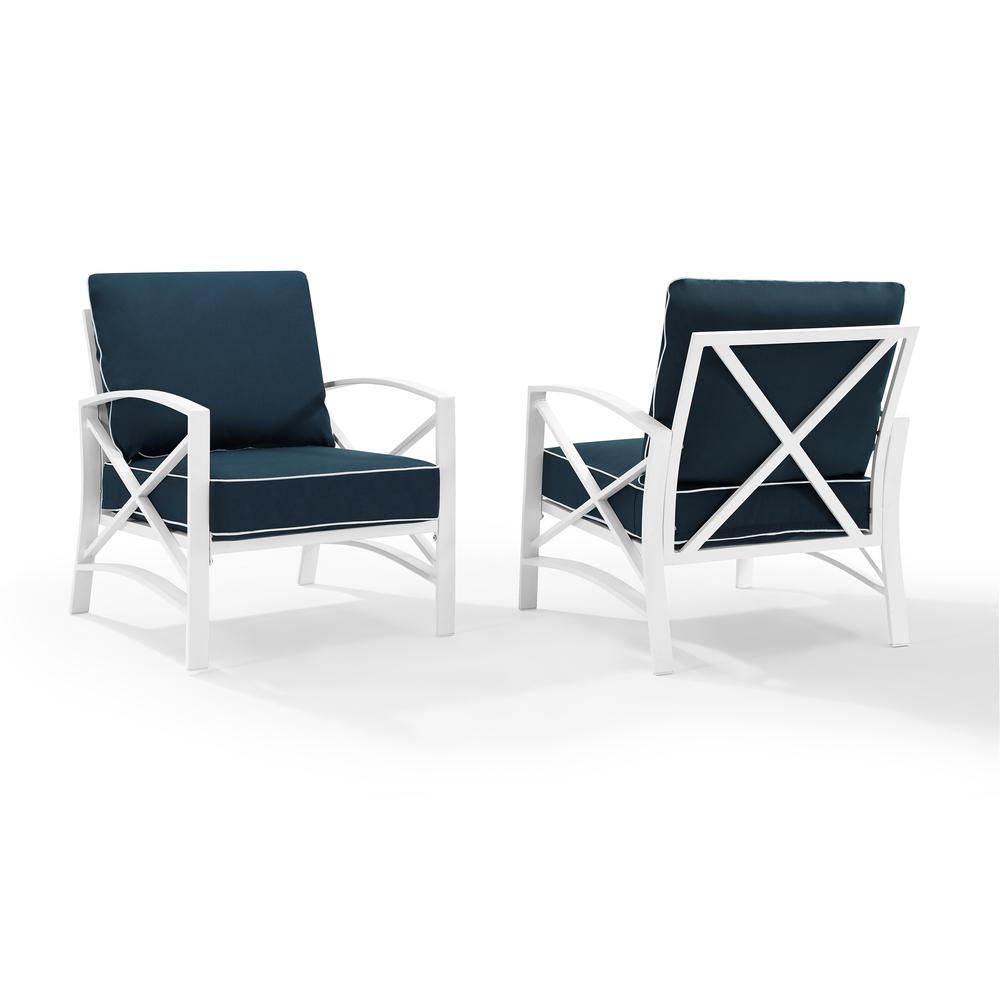 Kaplan 2Pc Outdoor Chair Set Navy/White - 2 Chairs. Picture 7