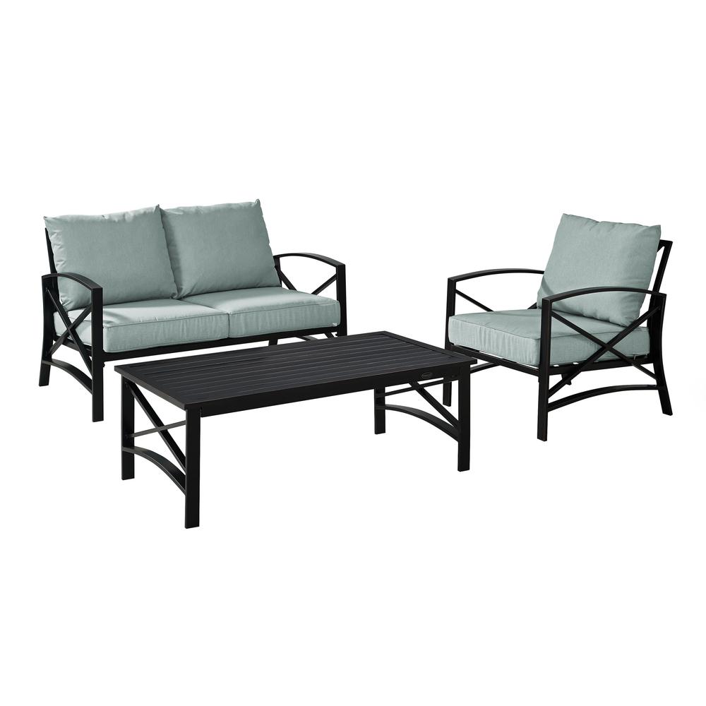 Kaplan 3Pc Outdoor Conversation Set Mist/Oil Rubbed Bronze - Loveseat, Chair , Coffee Table. Picture 4