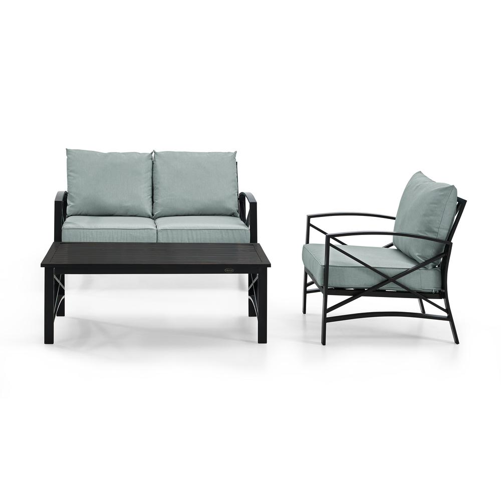 Kaplan 3Pc Outdoor Conversation Set Mist/Oil Rubbed Bronze - Loveseat, Chair , Coffee Table. Picture 6