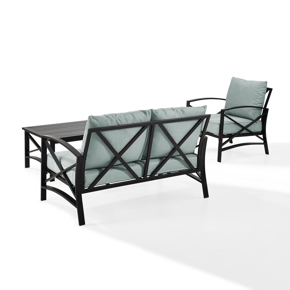Kaplan 3Pc Outdoor Conversation Set Mist/Oil Rubbed Bronze - Loveseat, Chair , Coffee Table. Picture 7