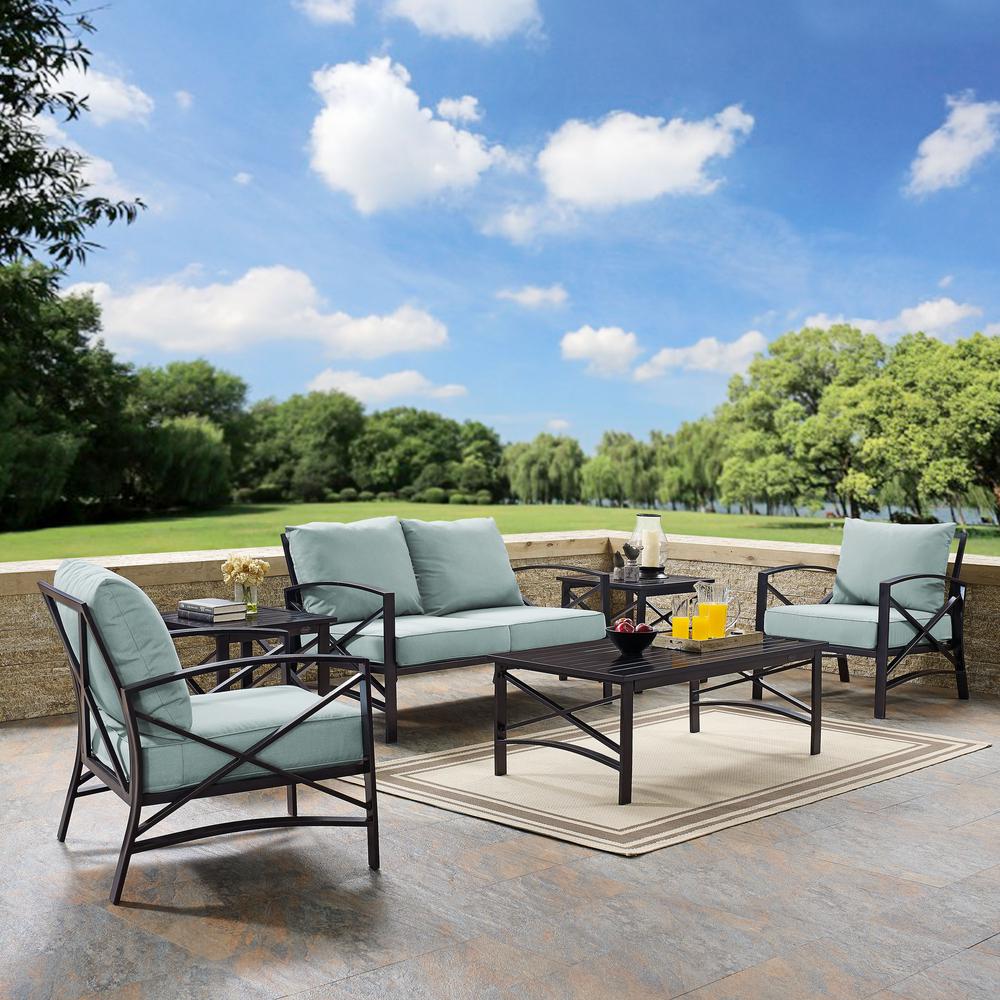 Kaplan 6Pc Outdoor Conversation Set Mist/Oil Rubbed Bronze - Loveseat, 2 Chairs, 2 Side Tables, Coffee Table. Picture 2