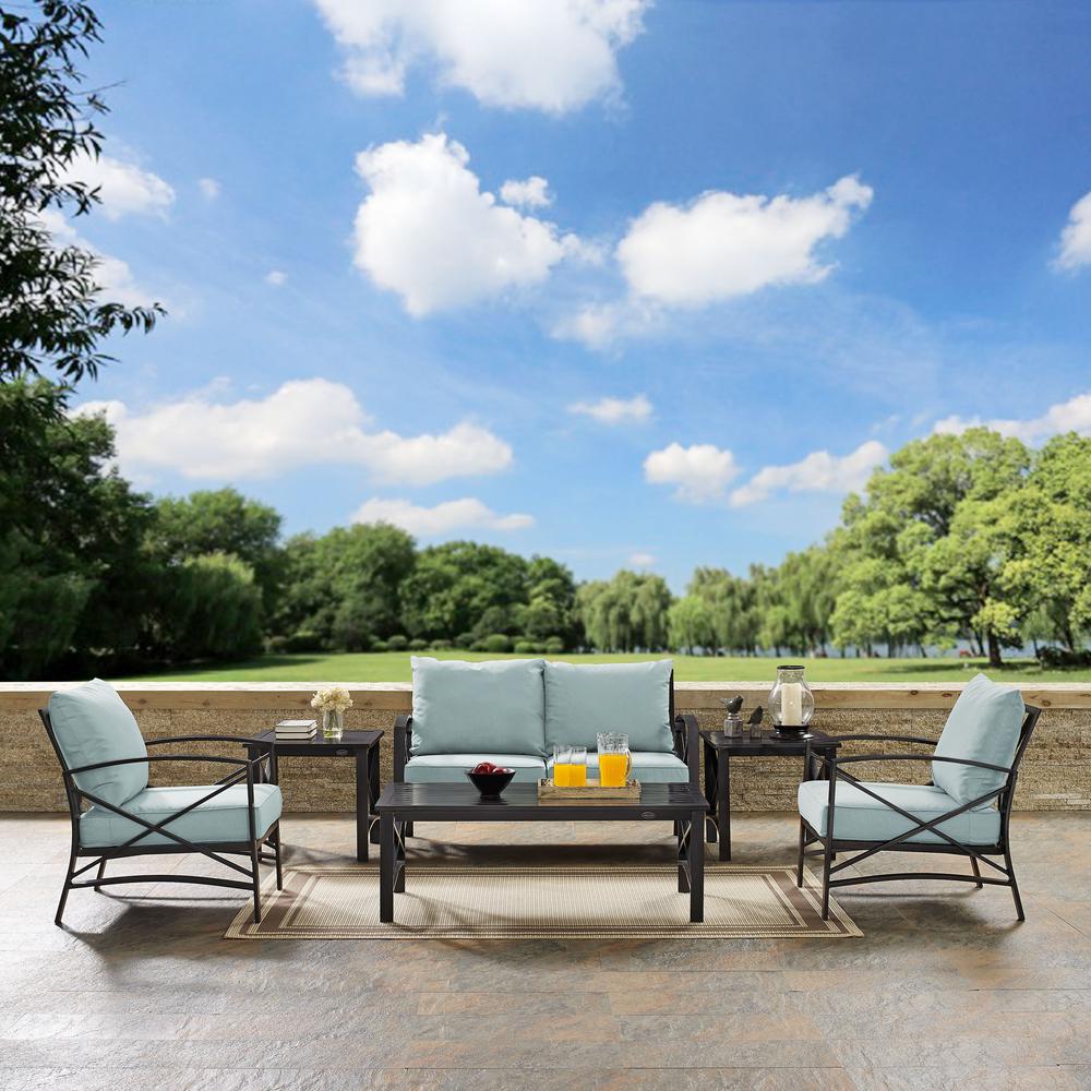 Kaplan 6Pc Outdoor Conversation Set Mist/Oil Rubbed Bronze - Loveseat, 2 Chairs, 2 Side Tables, Coffee Table. Picture 3