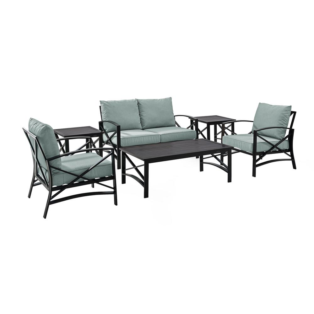 Kaplan 6Pc Outdoor Conversation Set Mist/Oil Rubbed Bronze - Loveseat, 2 Chairs, 2 Side Tables, Coffee Table. Picture 4