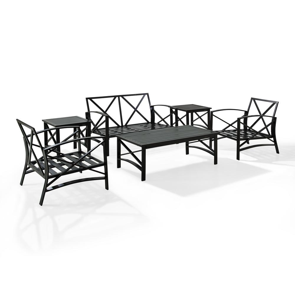 Kaplan 6Pc Outdoor Conversation Set Mist/Oil Rubbed Bronze - Loveseat, 2 Chairs, 2 Side Tables, Coffee Table. Picture 8