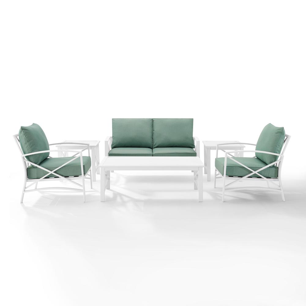 Kaplan 6Pc Outdoor Conversation Set Mist/White - Loveseat, 2 Chairs, 2 Side Tables, Coffee Table. The main picture.