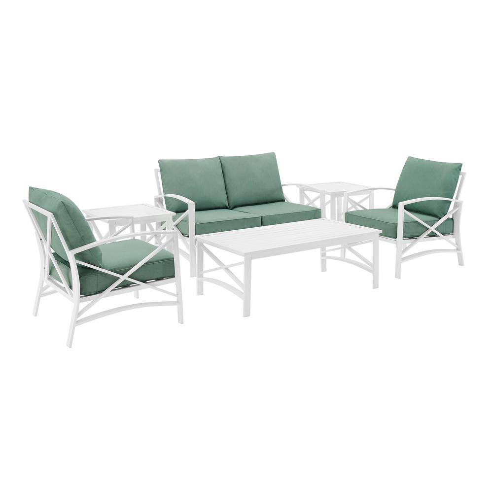 Kaplan 6Pc Outdoor Conversation Set Mist/White - Loveseat, 2 Chairs, 2 Side Tables, Coffee Table. Picture 6