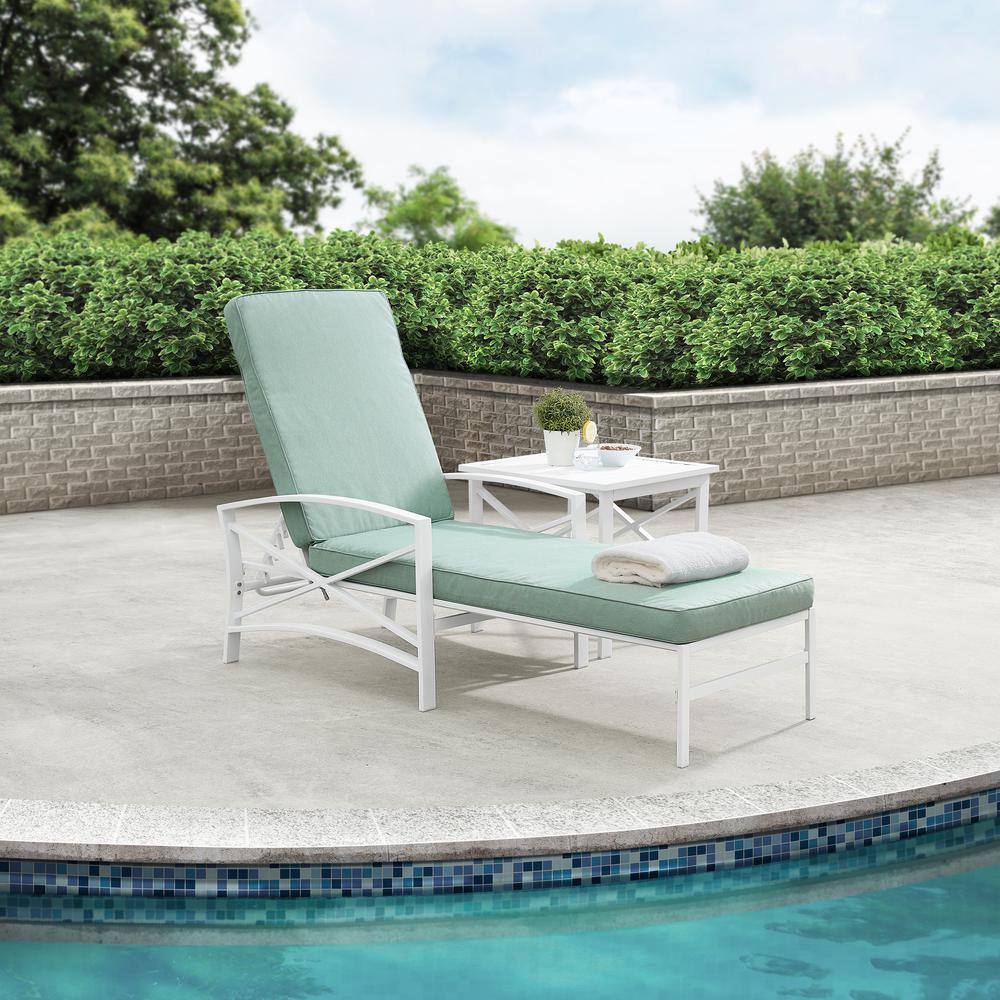 Kaplan Outdoor Metal Chaise Lounge Mist/White. The main picture.