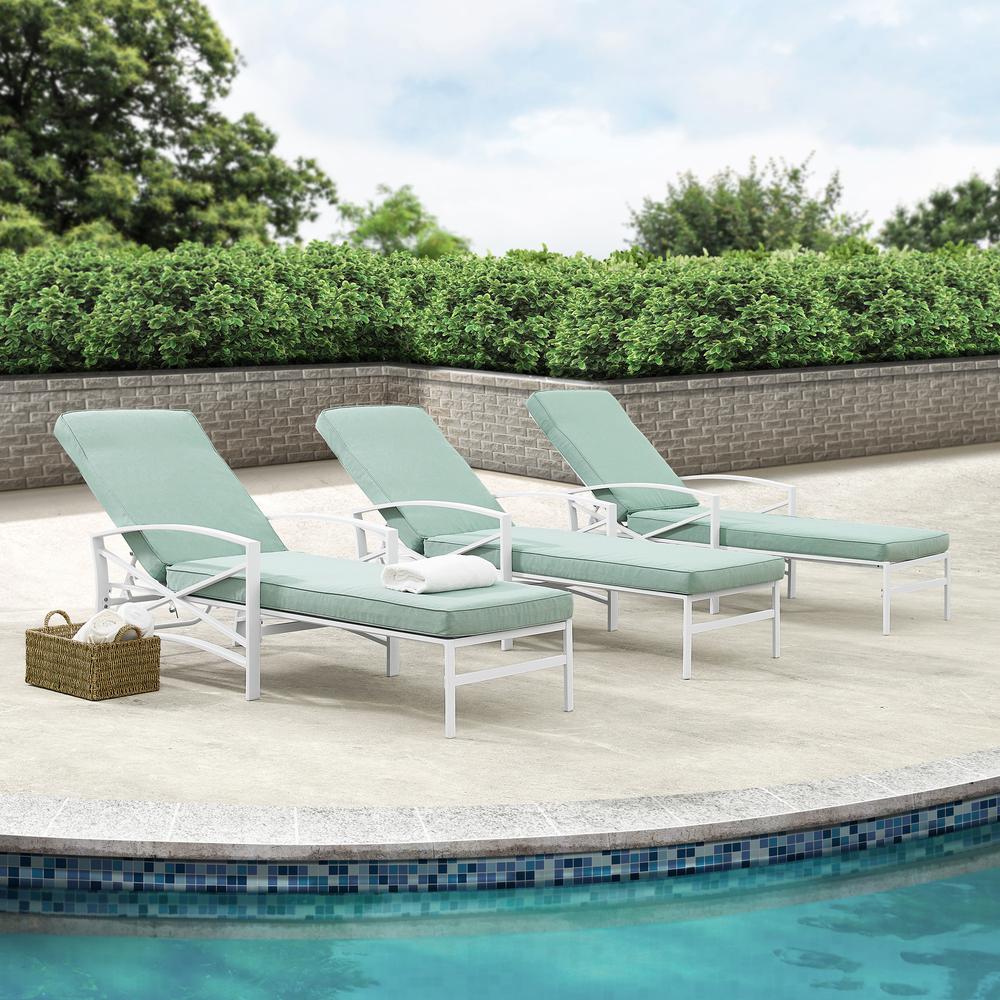 Kaplan Outdoor Metal Chaise Lounge Mist/White. Picture 3