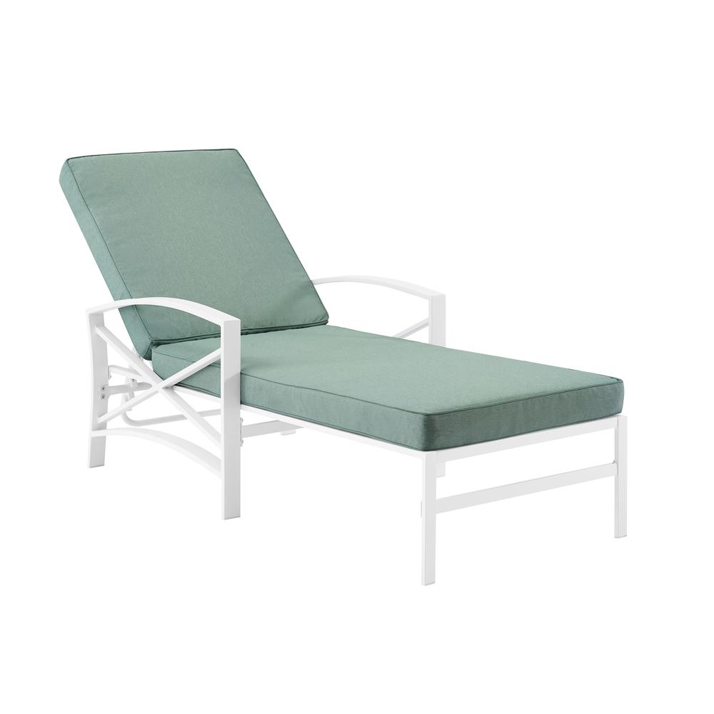 Kaplan Outdoor Metal Chaise Lounge Mist/White. Picture 4