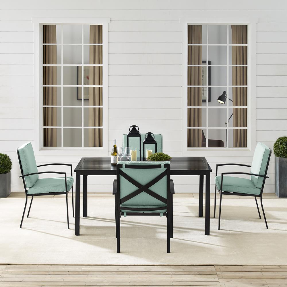 Kaplan 5Pc Outdoor Metal Dining Set Mist/Oil Rubbed Bronze - Table & 4 Chairs. Picture 2