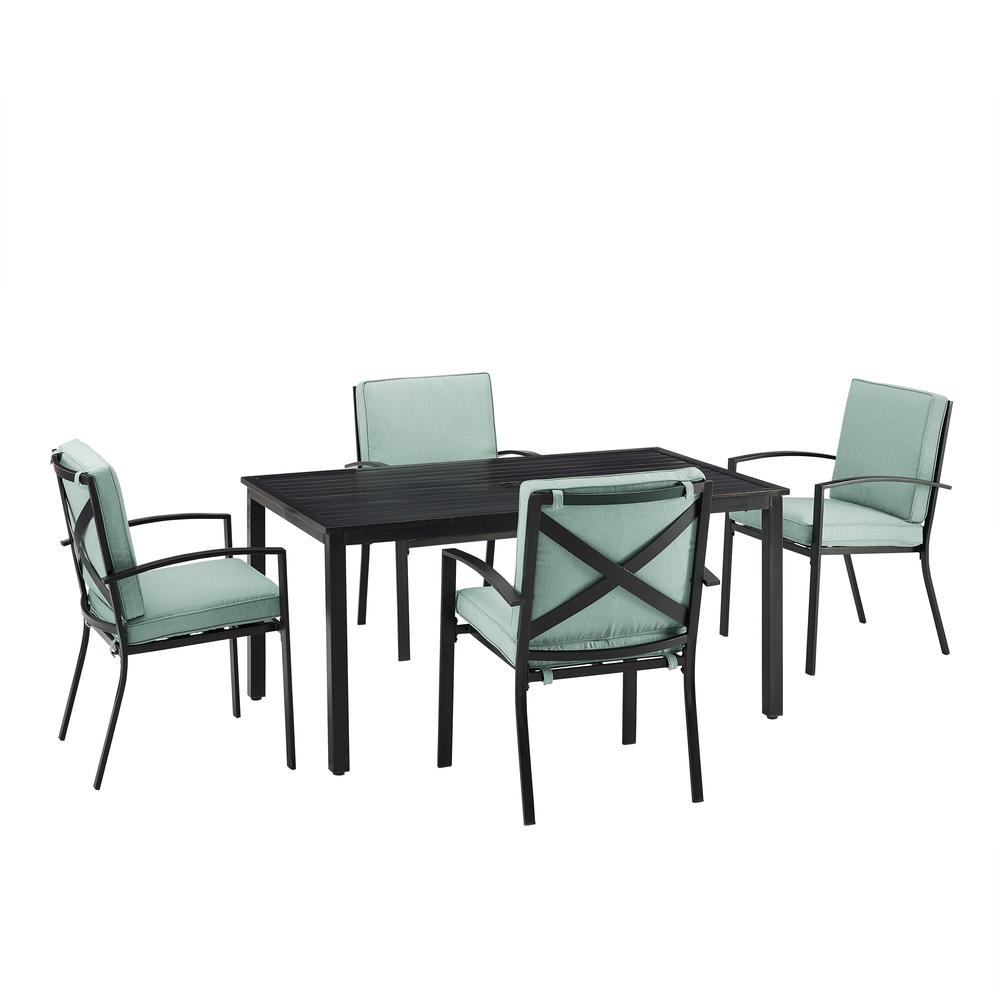 Kaplan 5Pc Outdoor Dining Set Mist/Oil Rubbed Bronze - Table & 4 Chairs. Picture 3