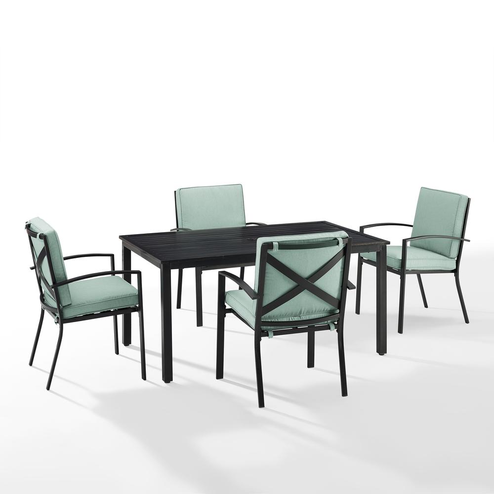 Kaplan 5Pc Outdoor Dining Set Mist/Oil Rubbed Bronze - Table & 4 Chairs. Picture 6