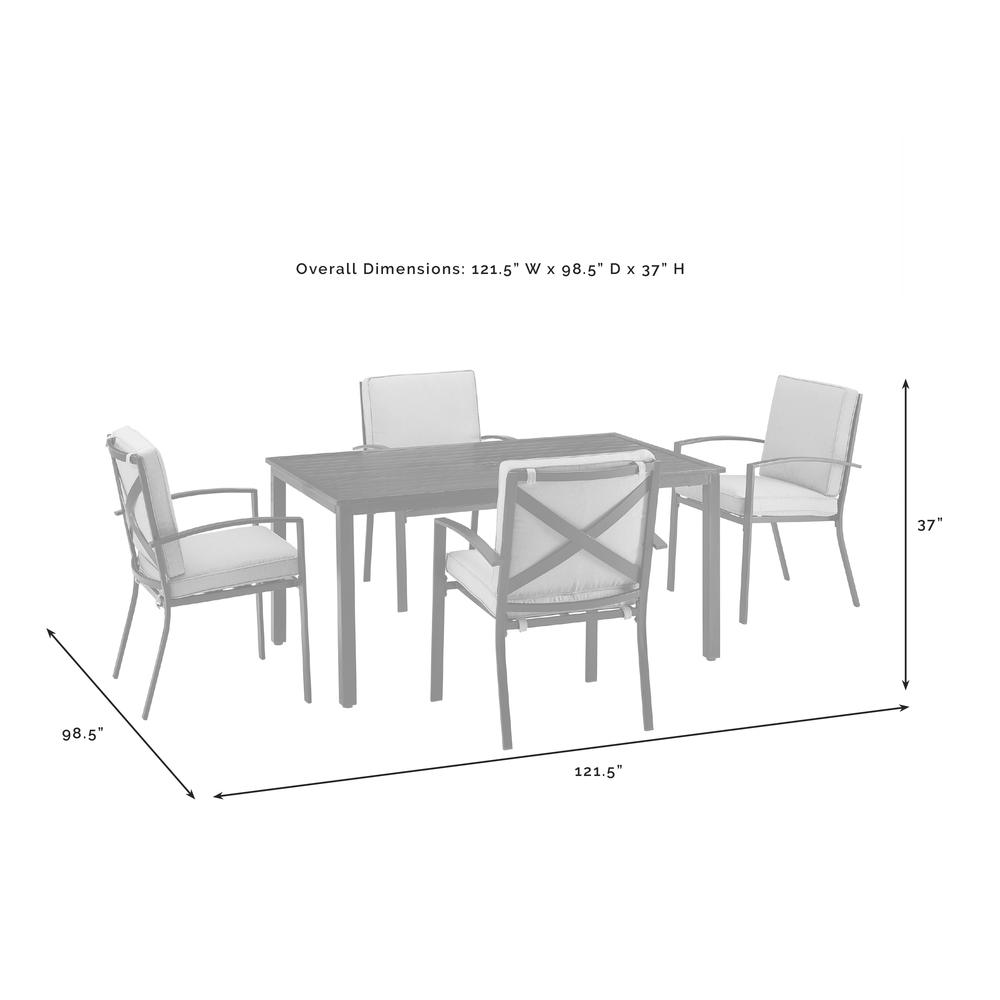 Kaplan 5Pc Outdoor Metal Dining Set Mist/Oil Rubbed Bronze - Table & 4 Chairs. Picture 9