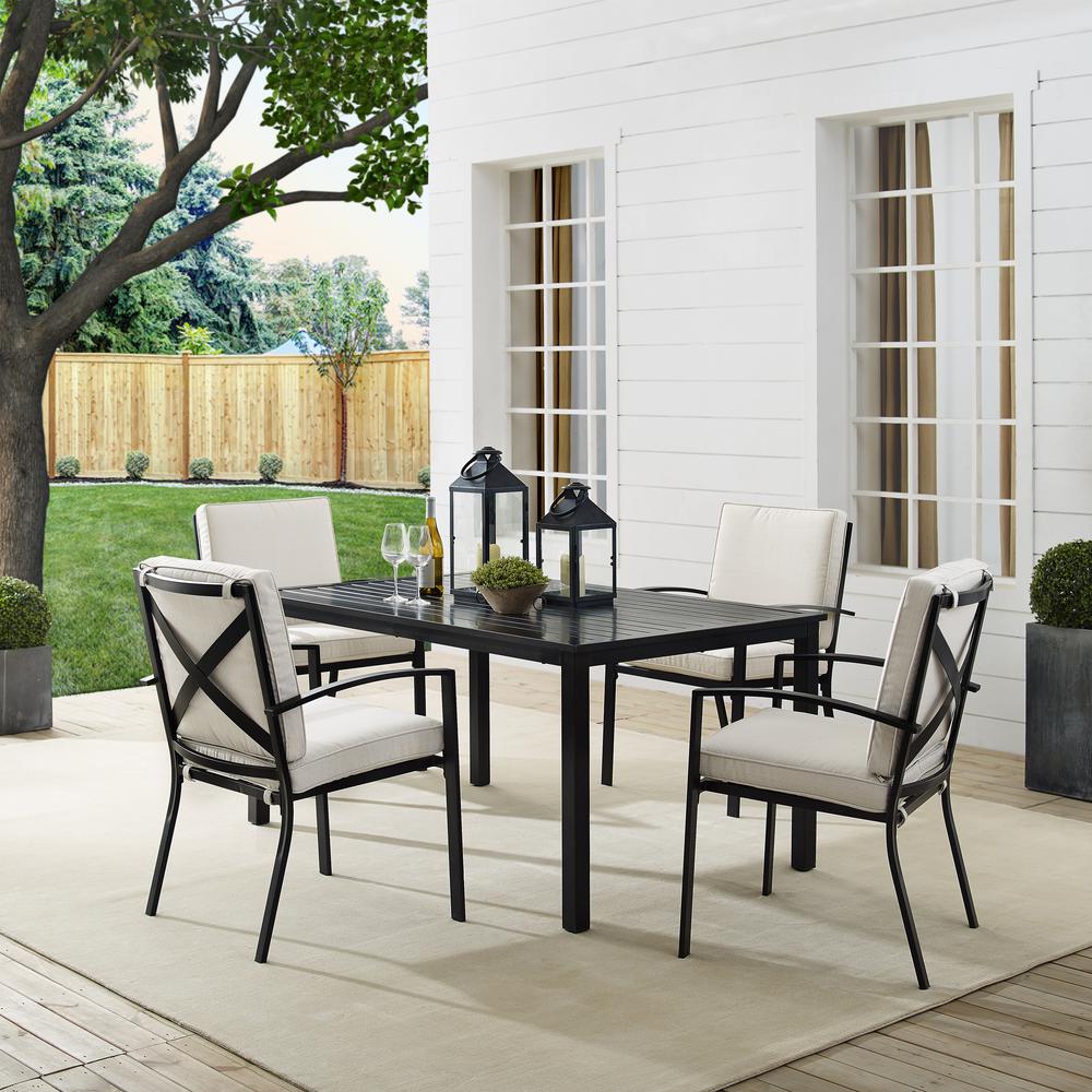 Kaplan 5Pc Outdoor Dining Set Oatmeal/Oil Rubbed Bronze - Table & 4 Chairs. The main picture.