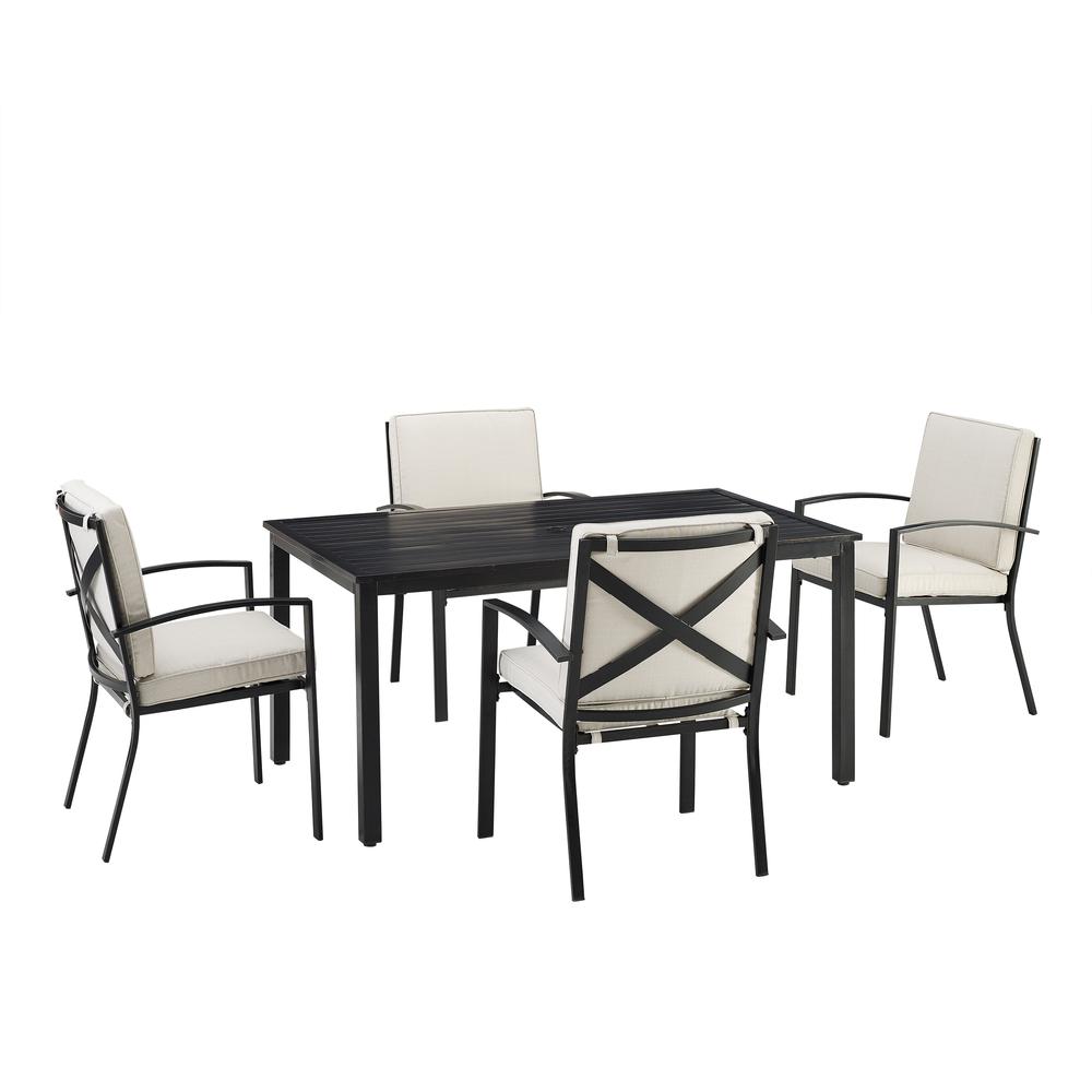 Kaplan 5Pc Outdoor Dining Set Oatmeal/Oil Rubbed Bronze - Table & 4 Chairs. Picture 3